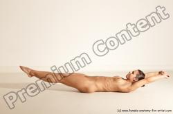 Nude Gymnastic poses Woman White Moving poses Athletic medium brown Dynamic poses Pinup